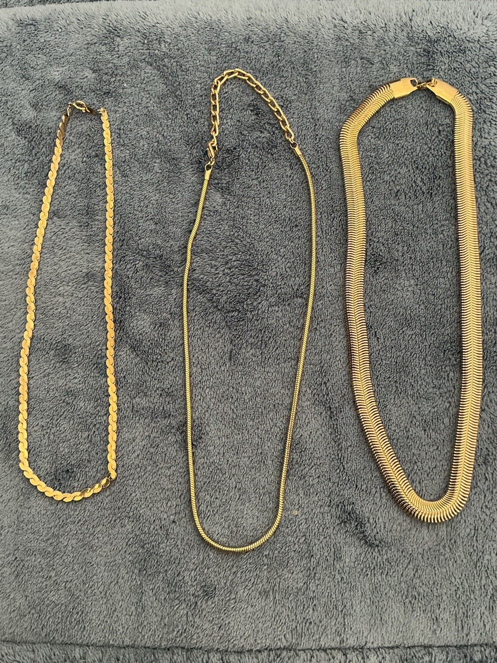 Bundle 3 Gold Tone Necklace Chains